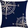 Nautical Compass Print Throw Pillow Cover, Vintage Style Cushion Case for Home Decor