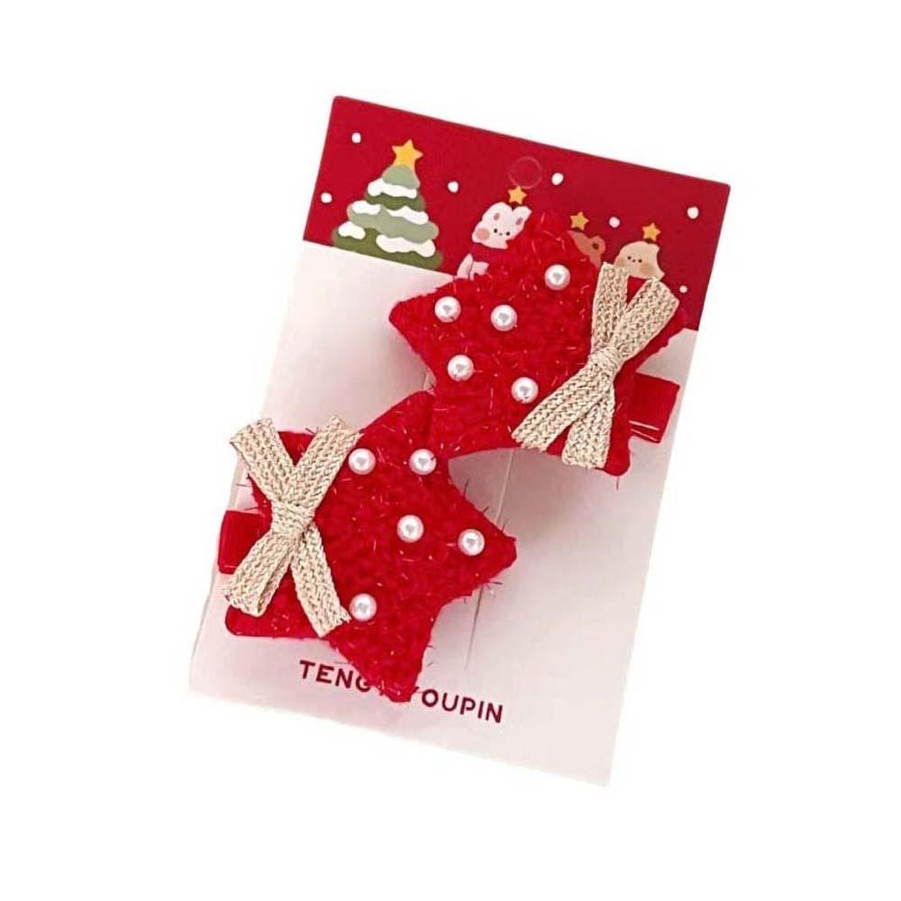 

Hair Accessories Christmas Hairpin Plush Pearl Gloves Hats Star Christmas Hair Clip Women Girls StyleA