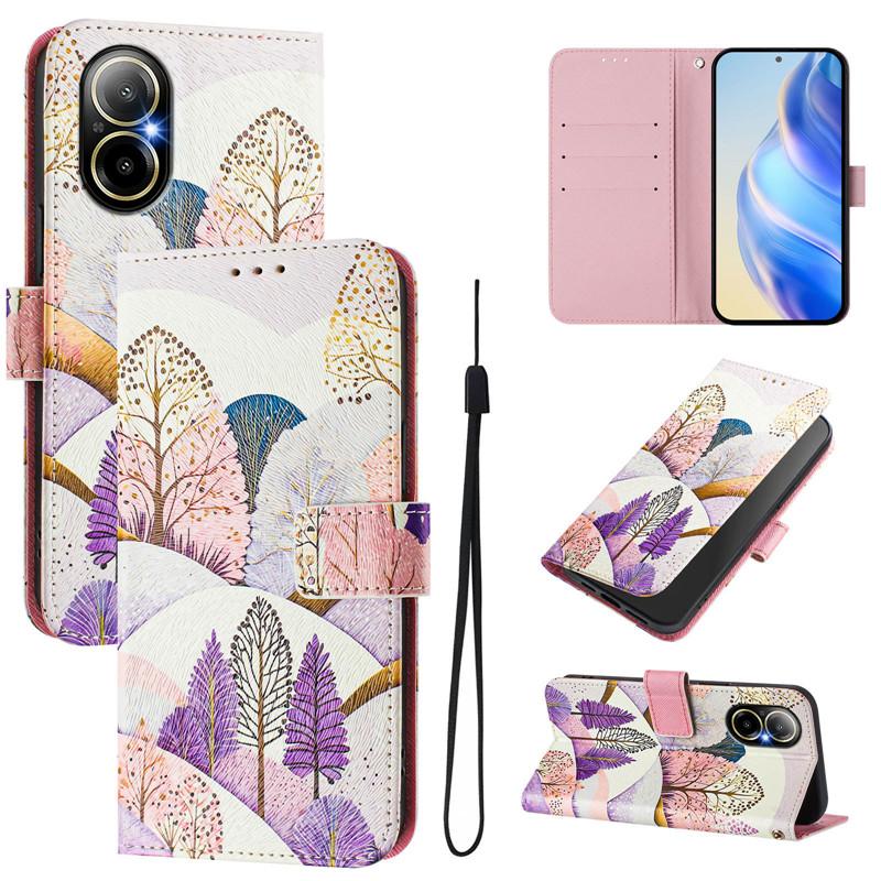 Luxury Flip Leather Case For Realme C71 Flip Cover On For OPPO Realme C75 5G C71 4G Narzo 80 Pro Wallet Bags Flower Cases Shell
