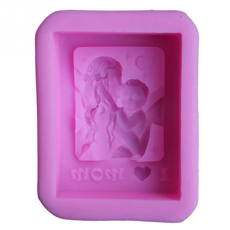 1 Pc Mother Holding Baby Love Mom Craft Silicone Soap Mold, Ideal for DIY Projects, Cake Baking, and Mother's Day Gifts