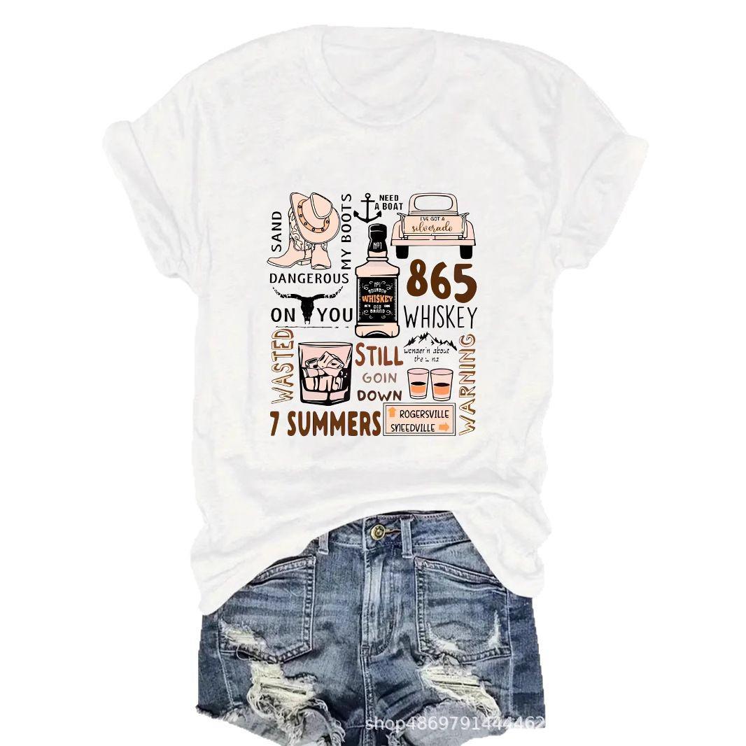 

International Round Neck Women s Fashion T-Shirt M белый