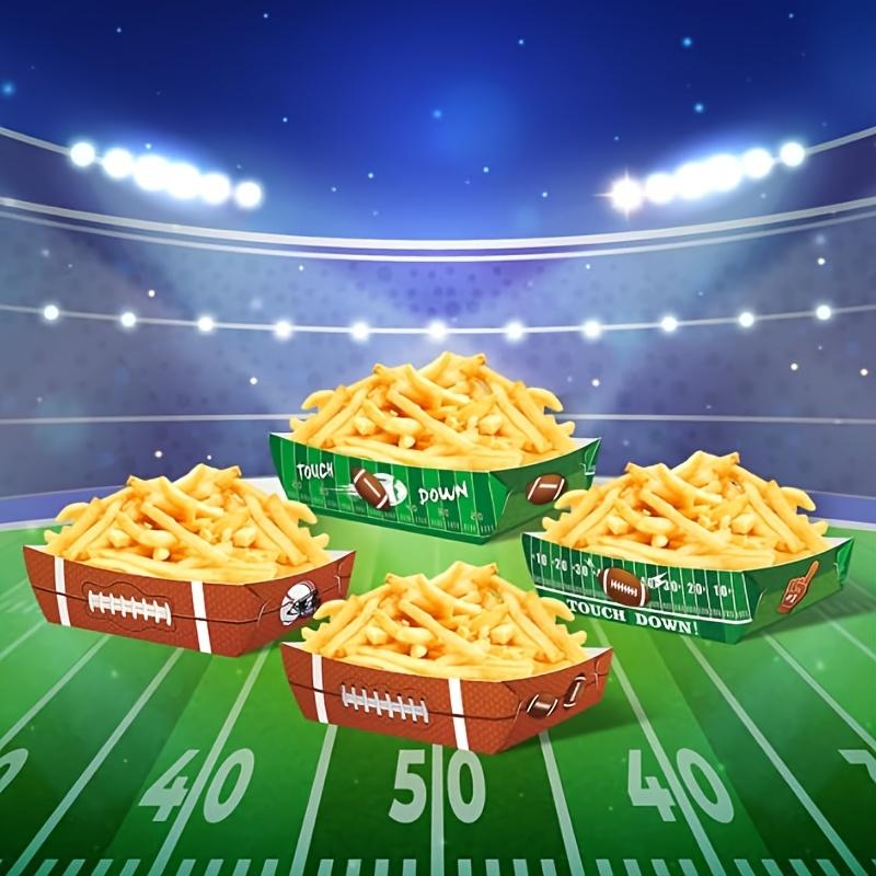 12pcs,2 Patterns,Football Party Snack Tray,Popcorn Cardboard Tray,Nachos Food Tray,Football Birthday Party Decorations,Must Have for Watching The Game