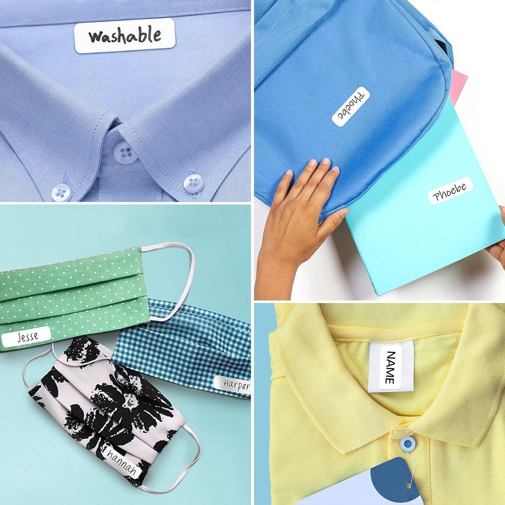No-Iron Labels Wash Writable Self Adhesive Clothing Name Label And Permanent Fabric Markers Pen For Daycare School Home Decor