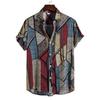 Summer Stripe Casual Holiday Beach Shirt 3D Plants Pattern T-shirt Retro Short Sleeve Street Vacation Outdoor Men's and Women's Shirt