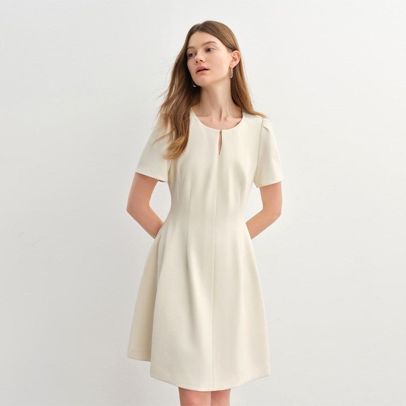 

Single Beam Plus size women clothing Long Short French style Elegant Simple Dress 2025 Summer Chubby Design Sense Versatile Skirts Pure White (Short Length) 6