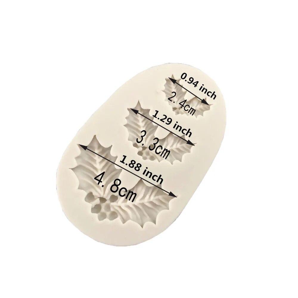 

Рождественское украшение Холли, силиконовая форма для торта из помадки, формы для шоколадных конфет, печенья, кондитерских изделий, форма для печенья, инструменты для выпечки торта «сделай сам» белый