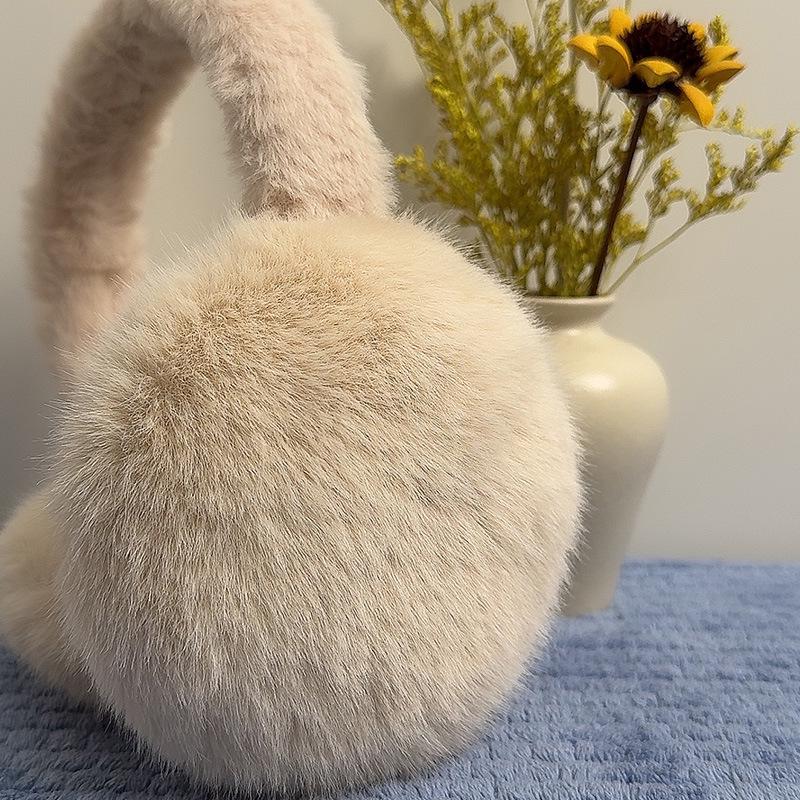 Foldable Anti-Freeze Plush Earmuffs - Windproof, Warm Ear Covers with Ah Ba Rabbit Design