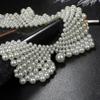 Detachable Blouse Fake Collar Faux Pearl Beaded False Collars Choker Necklace Summer Cloth Accessory for Women Girls Fake Collar
