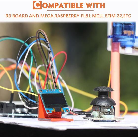 1.3 Inch I2C IIC OLED Display Module 128x64 Pixel Mini Self-Luminous Display Screen Board for Arduino Projects Raspberry Pi with Wire(1Pack Blue)