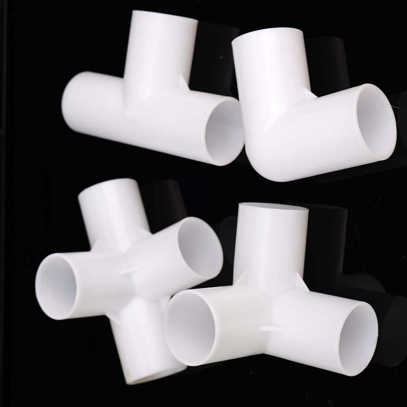 White Black Plastic Pipe Connector PVC Fitting 2/3/4/5 Way Elbow Connector for Building Furniture Greenhouse Shed Pipe Fittings