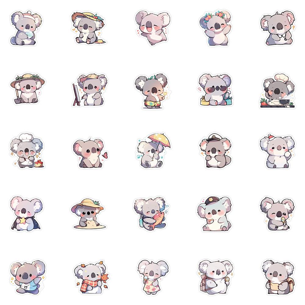 54Pcs New Cute Cartoon Koala Graffiti Decoration Mobile Phone Waterproof Children'S Stickers