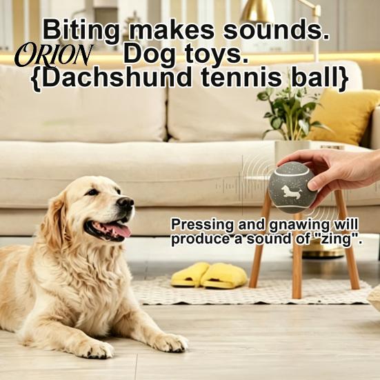 Cute Dachshund Pattern Pet Supplies Latex Squeaky Dog Ball, Interactive Fetch Pattern, Elastic Bouncing Balls for Puppy Training Chew Toy Small Medium