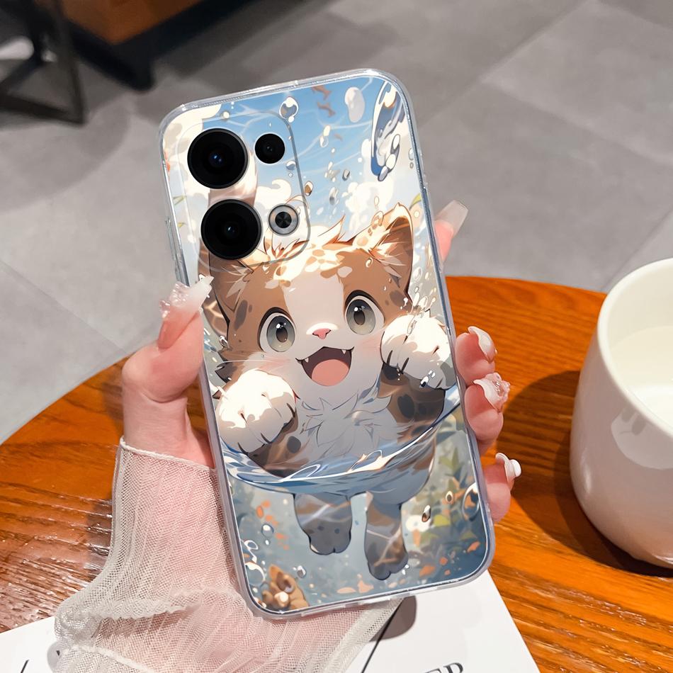 For Oppo Reno 13 Pro Phone Cases Leisure Flower Transparent Back Cover For Oppo Reno13 Pro 13Pro 5G Soft Slim Anti Drop Housing