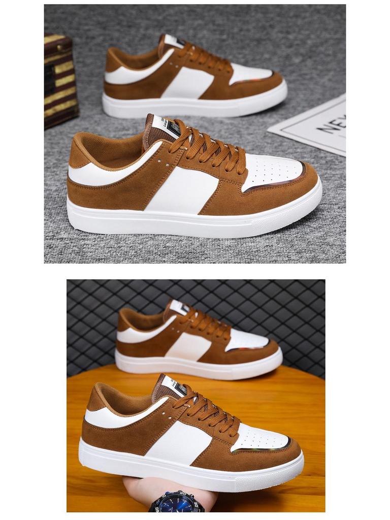 2024 Men's Korean-Style Black & White Panda Colorblock Low-Top Casual Sneakers