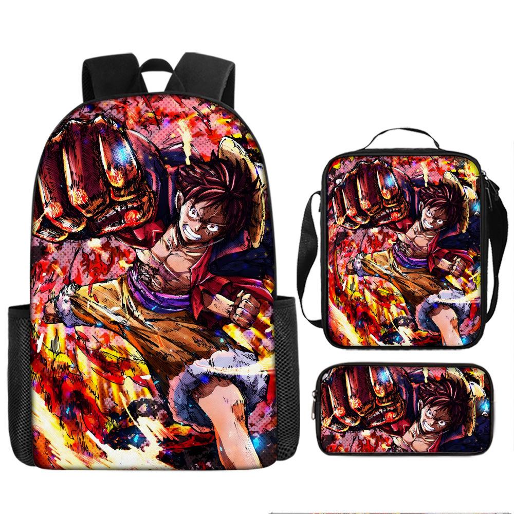 One Piece Luffy One Piece Schultasche Sauron Rucksack Schüler Nautischer König Rucksack Umhängetasche Federmäppchen Set