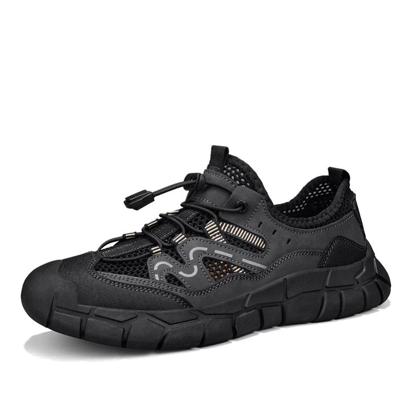 Fashion New Trend Men's Summer Mesh Flats Quick-Dry Comfortable Beach Shoes Non-Slip Lightweight Breathable Shoes All-match Male Sandals