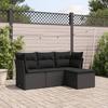 VidaXL Garden Lounge Set with Cushions 4 Pcs, Sofas with Adjustable Feet, Outdoor Furniture Set Patio Terrace, 3249374