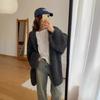Gentle Wind Soft Waxy Knitted Cardigan Top Women's Autumn and Winter New Solid Color Versatile Loose Lazy Sweater Jacket