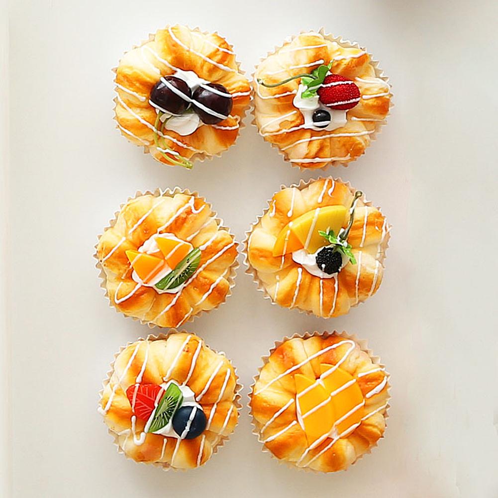 6pcs Artificial Cupcakes for Display Faux Cake Decor Realistic Faux Desserts Pastries for Decoration