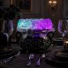 Halloween Cauldron Decoration LED Bubble Light, Color Changing Witch Potion Lamp, Spooky Gothic Glowing Brewing Prop Light Up Candle Holder for Party