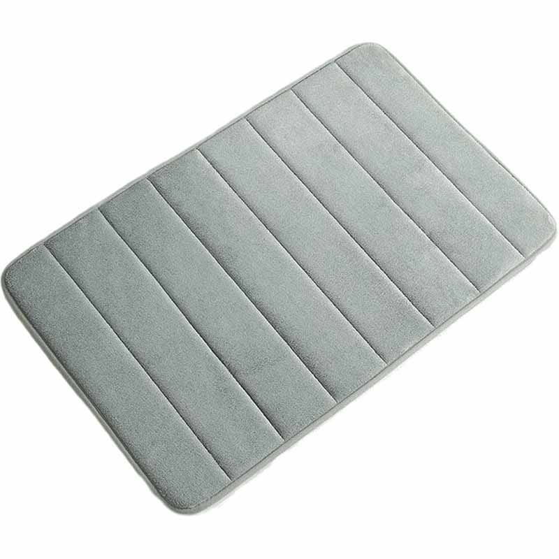 

Bathroom Mat Memory Foam Mat Super Absorbent Bath Mat Non-slip Memory Foam Bathroom Mat Coral Fleece Quick Drying Bathroom Rug Entrance Doormat 80*50cm серый