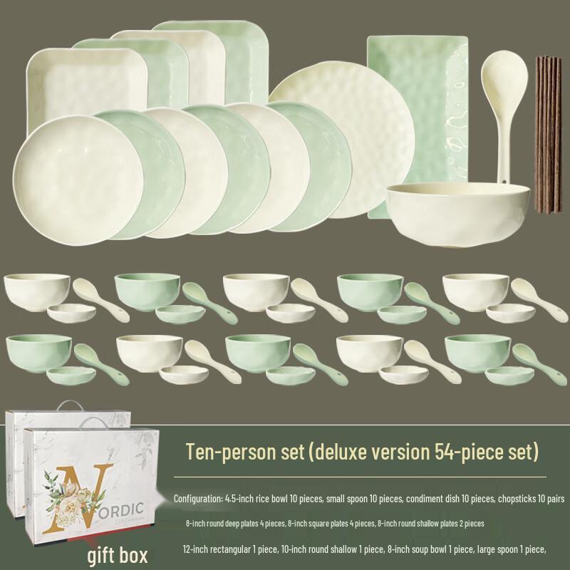 Aiqiyixuan A1 Morandi Cream Style Underglaze Ceramic 44-Piece Dinnerware Set