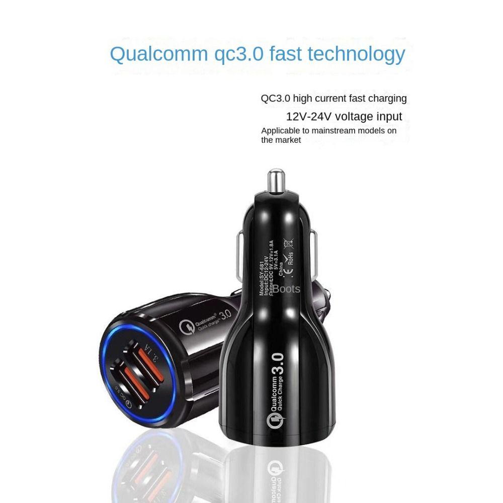 Dual USB Port Dual USB Bowling Fast Charging Luminous Car Fast Charging  Mobile Phone Charging