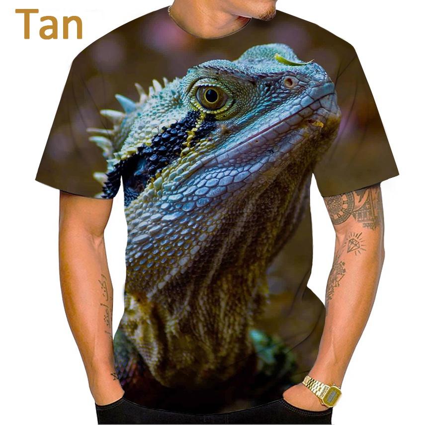 Summer Hot Sale 3D T-shirt Fashion Animal Lizard Print T Shirt Personalized Harajuku Style Street Breathable Short Sleeve Top