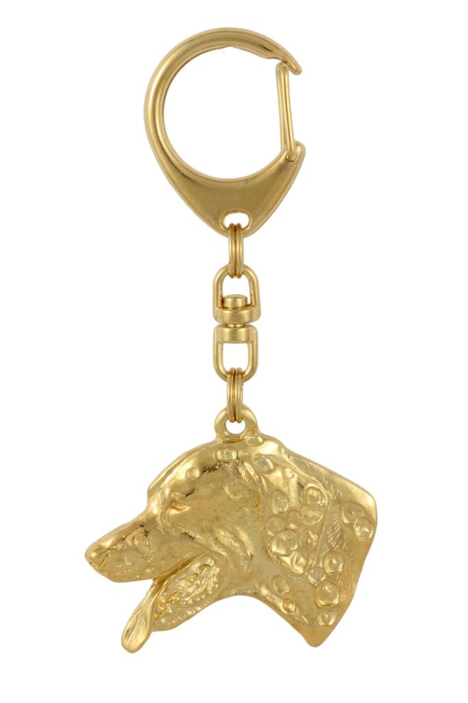 Dalmatian, Carriage Dog, Spotted Coach Dog - Gilded key ring with dog in gift box, handbag decoration, luxury accessory by Art-Dog brand