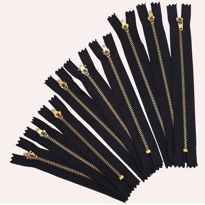 3# Brass Teeth Zippers 9/12/15/18cm Close-end Auto Lock Metal Zippers Jeans Placket Pencil Bag Pocket Zippers