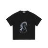 Black T Shirt With Horse Graphic Print For Casual Wear