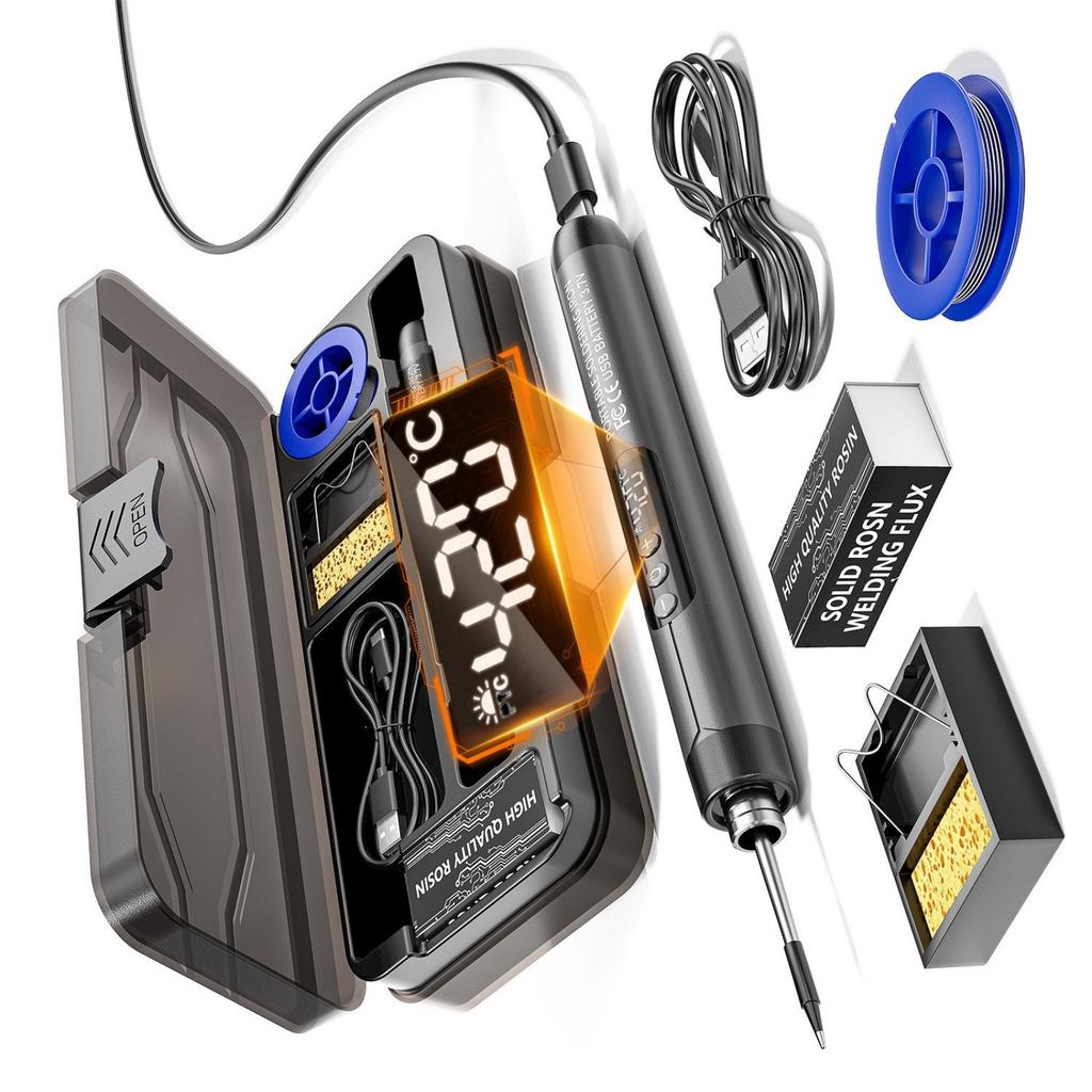 USB-Lötkolben Lötwerkzeug Einstellbare Temperatur Tragetasche Zubehör erhältlich Heimreparatur 260-420℃