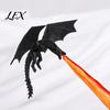 Dragon Figurine with Realistic Scale Texture Bookshelf Ornament, 3D Printed Fire-Breathing Dragon, Fantasy Flying Mysterious Room Accessories