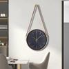 Simple Hanging Rope Wall Clock, Creative Fashion Clock, Wall Clock, Living Room Wall Clock, 12-inch Quartz Clock for Home Use