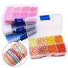 8-Compartment 3mm Solid Color Seed Bead Pack for DIY Letter Bracelets and Jewelry Making