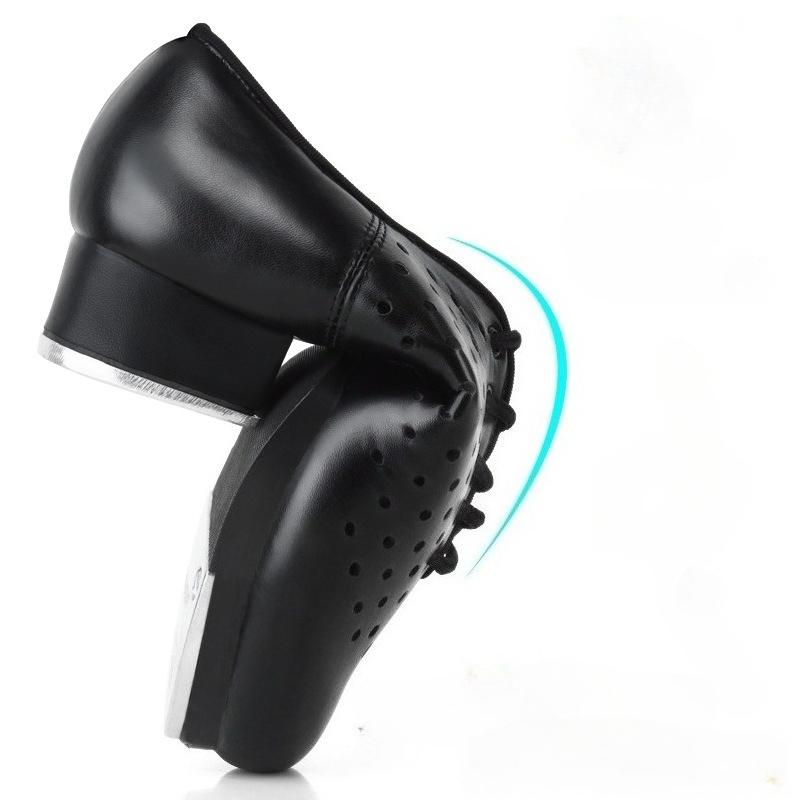 Unisex Ausgeschnittene Tanzschuhe für Square Dance Weiche Sohle Schnürung Erwachsene Kinder Stepptanz Sneaker