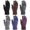New Warm Knitted Gloves for Men and Women Autumn and Winter Plus Velvet Thickened Wool Touch Screen Gloves for Protection and Slip Protection