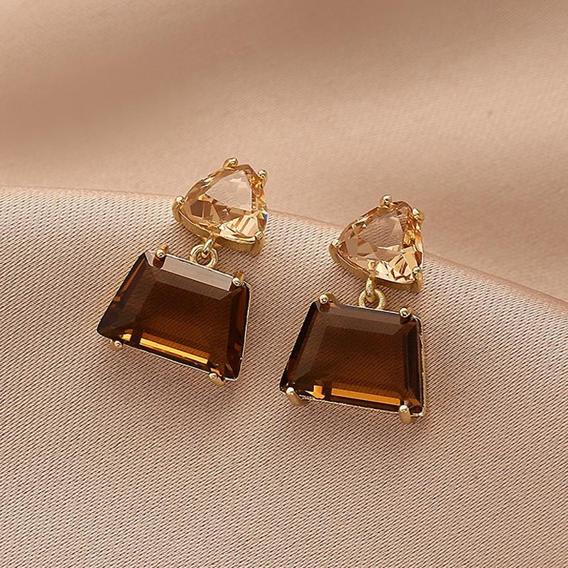Andkiss Geometrische Kristall-Hängeohrringe