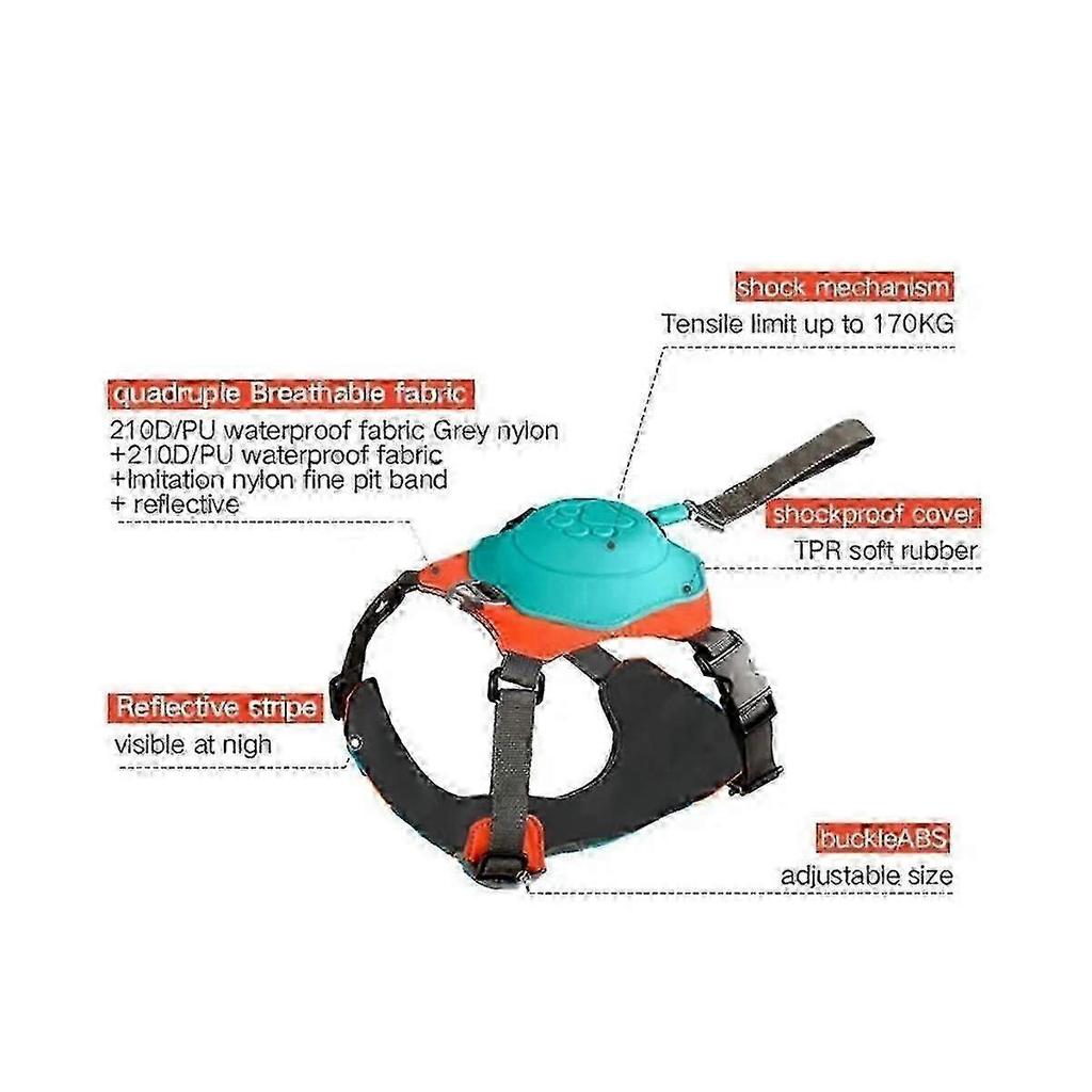 2-In-1 No Pull Dog Harness with Retractable Leash,Automatic Anti Burst Impact Function,Adjustable Breathable Dog Vest,S