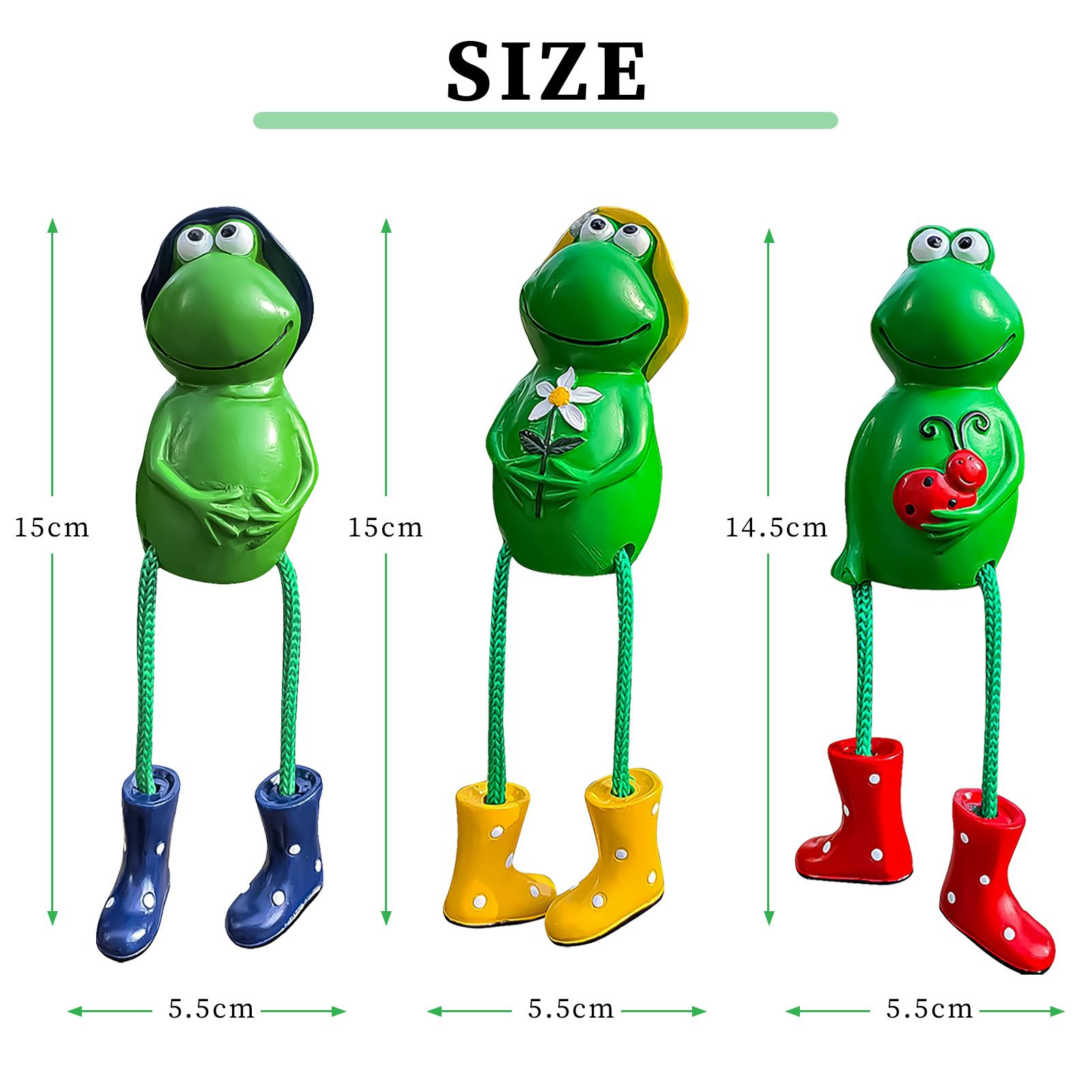 

3 шт. Подвесная лягушка-скульптура, изделия ручной работы, смоляные лягушки, миниатюрные фигурки животных, праздничный подарок, домашний декор для двора, балкона