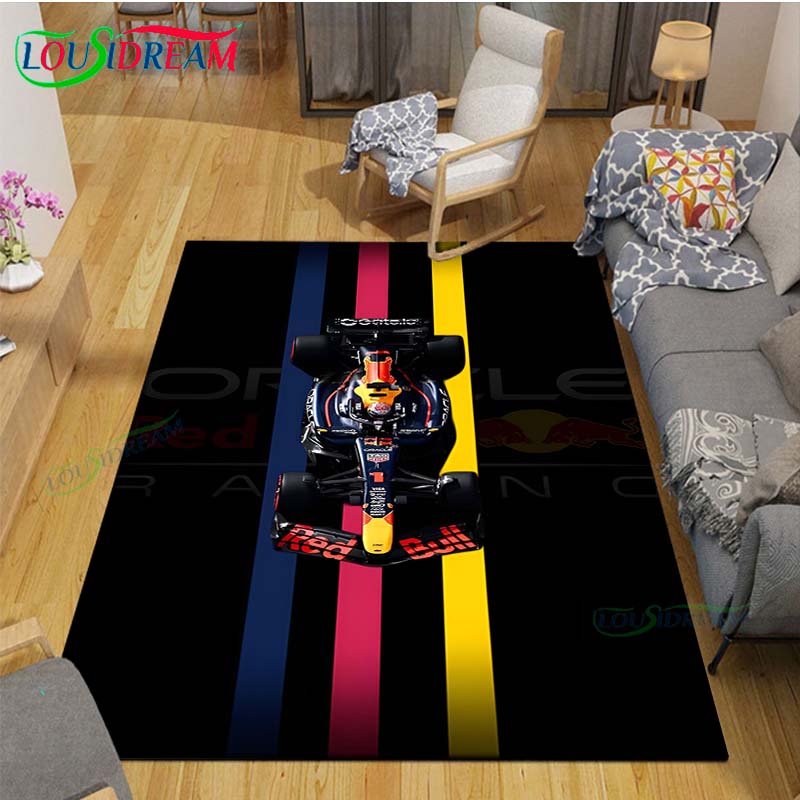 2026 Hot Fashion Racing Car Print Flannel Carpet Outdoor Rug Area Rug Non-slip Carpet Bedroom Decor Carpet for Kids Luxury Gift