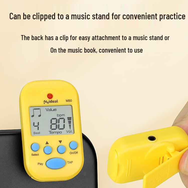 Rechargeable M50 Mini Universal Metronome for Piano, Guitar, Violin, and Guzheng Rhythm.