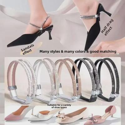 Bayan Sandaletleri için Görünmez Kaymayan Elastik Yüksek Topuklu Ayakkabı Kayışı