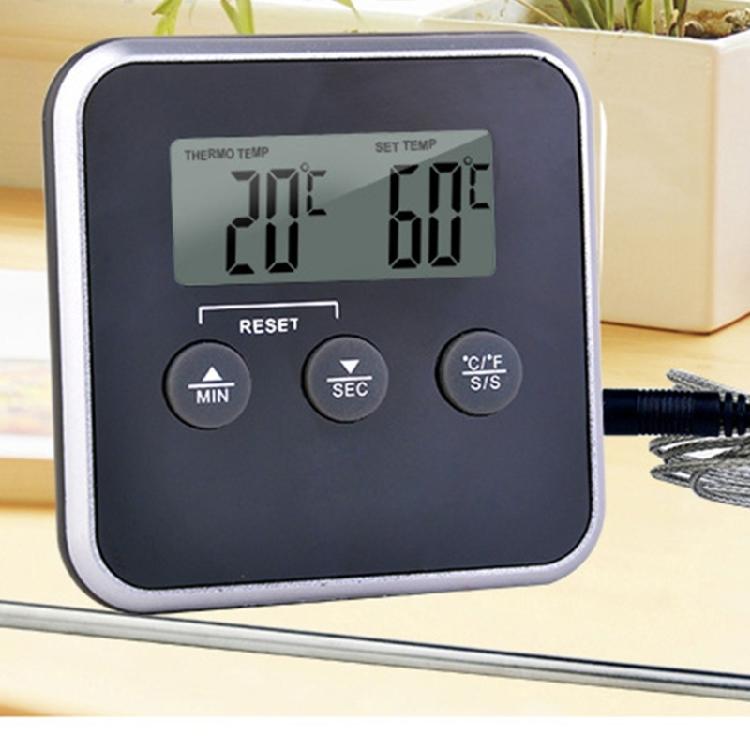 Food Thermometers with Timer Function Digital Temperature Detector Stainless Probe for Cooking Electronic Thermometers