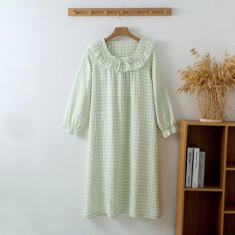 

Summer Thin Loose plus Size Princ Sp Dr Women s Nightgown Materni Gown Comfortable Breathable Print Spwear M зелений