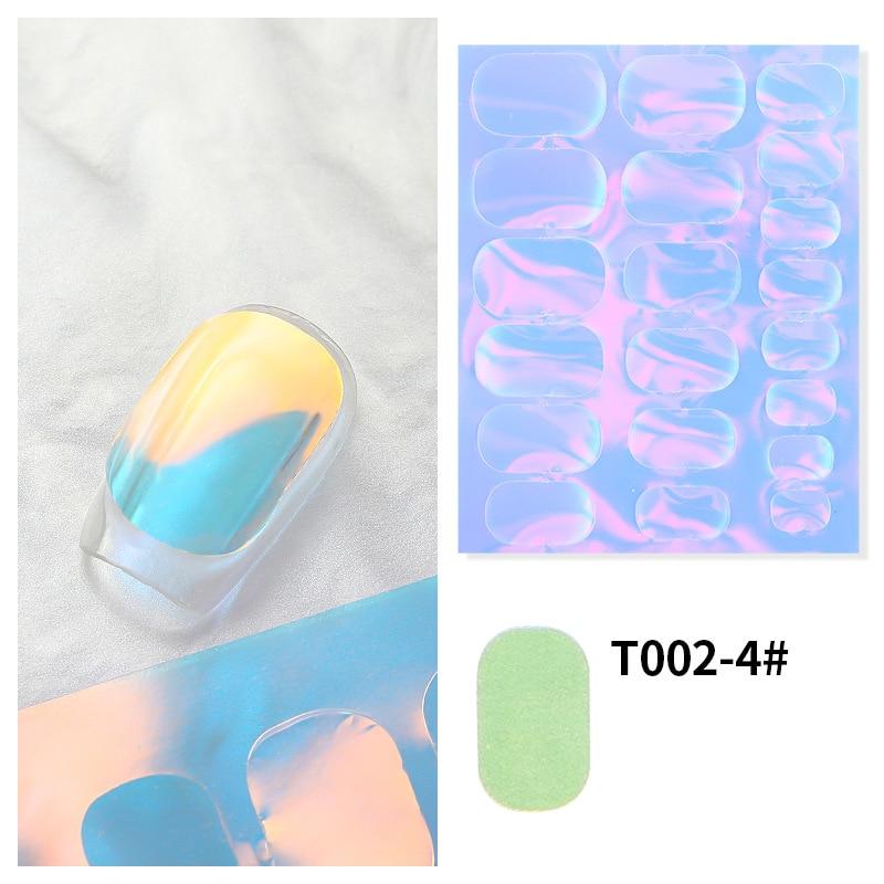 Autocollant holographique pour ongles, glaçon aurore, Cube de glace scintillant, papier cassé, Cellophane d'été, enveloppes de décoration pour ongles