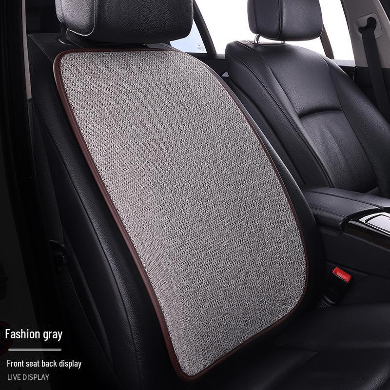 All-Season Light Luxury Ice Silk Linen Car Seat Cushions, Breathable & Non-Slip
