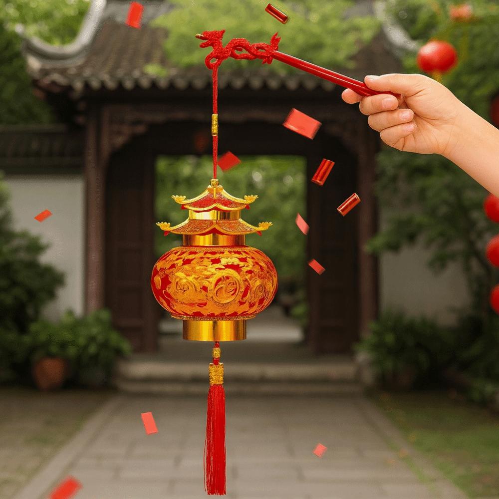 Heißprägung Prägung Frühlingsfest Laternen Leuchtend Chinesischer Stil Neujahrsanhänger Segen Handgefertigt Pagodenlaterne Heimdekoration