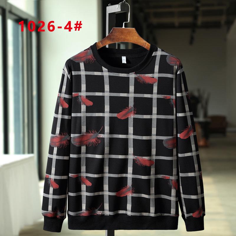 2020 Men's Plus Size Cotton Sweatshirt - Round Neck Long Sleeve, Extra Large Fit (Spring/Autumn)