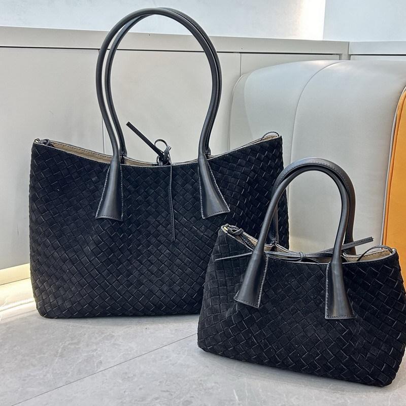 Nowa skórzana zamszowa torba tote ręcznie tkana torba torba pod pachę torba o dużej pojemności damska